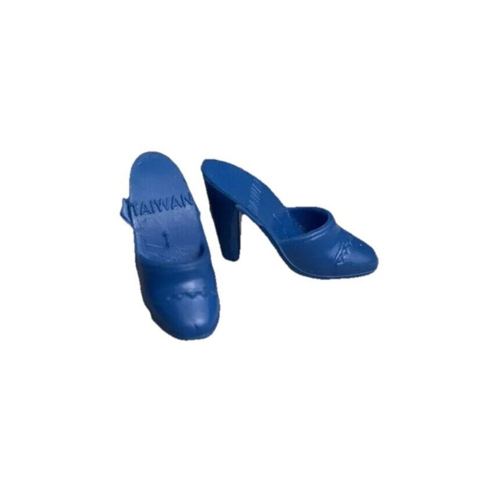 Vintage Barbie Blue Shoes High Heels Pumps 70s Taiwan PJ Fashion Photo 1977